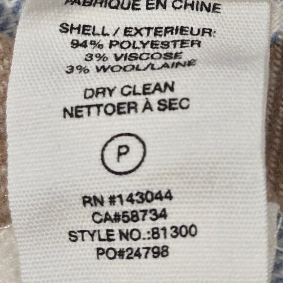 Avec Les Filles Neutral Plaid Shacket Oversized Shirt Jacket Button Front, Large - Picture 8 of 8